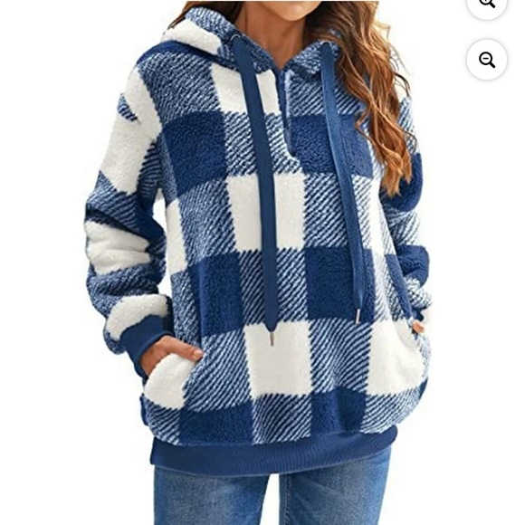 Tops - Sherpa Plaid Women's Hoodie